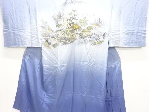 アンティーク　田舎風景模様男物長襦袢